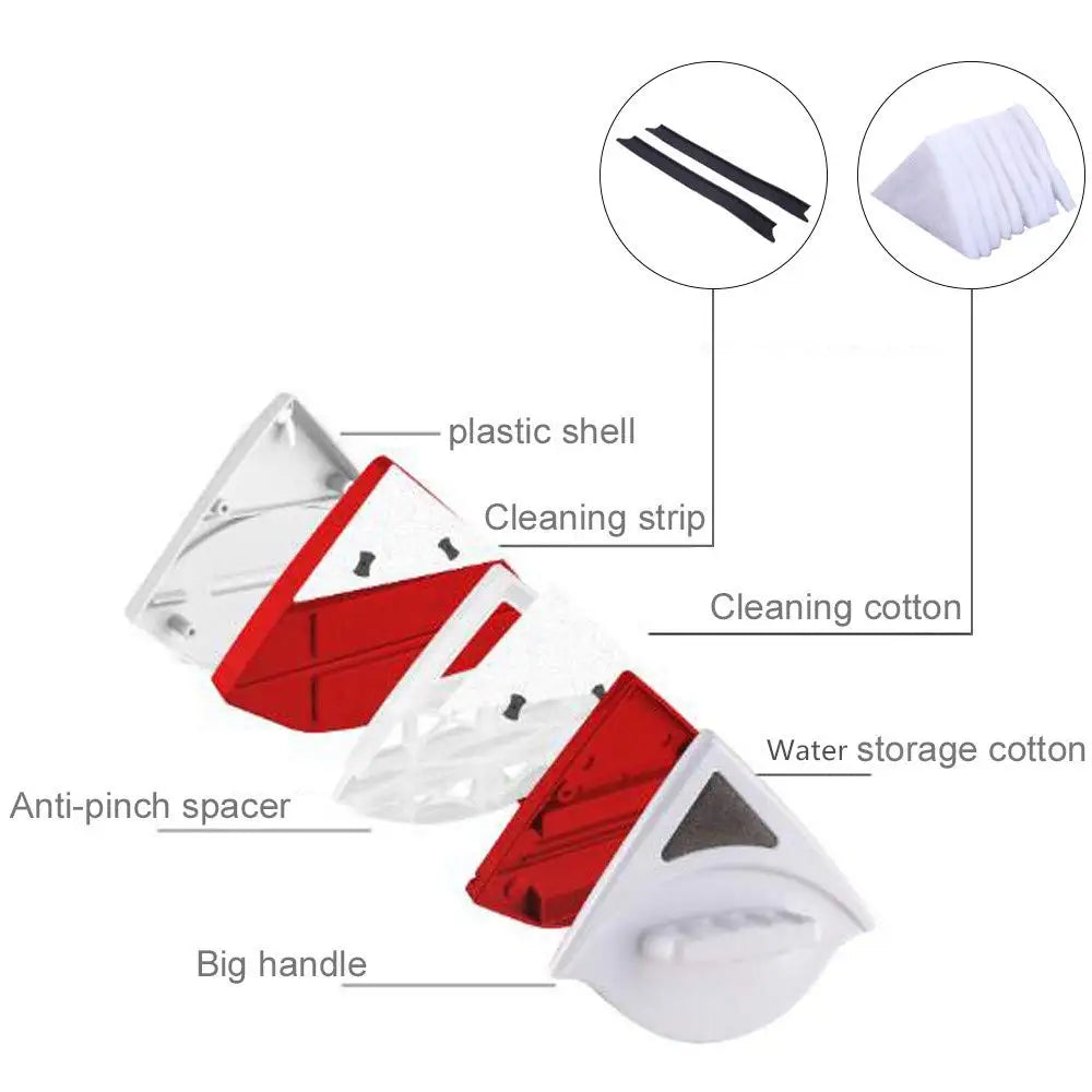 Brosse en verre magnétique double face, nettoyeur de vitres, outil ménager