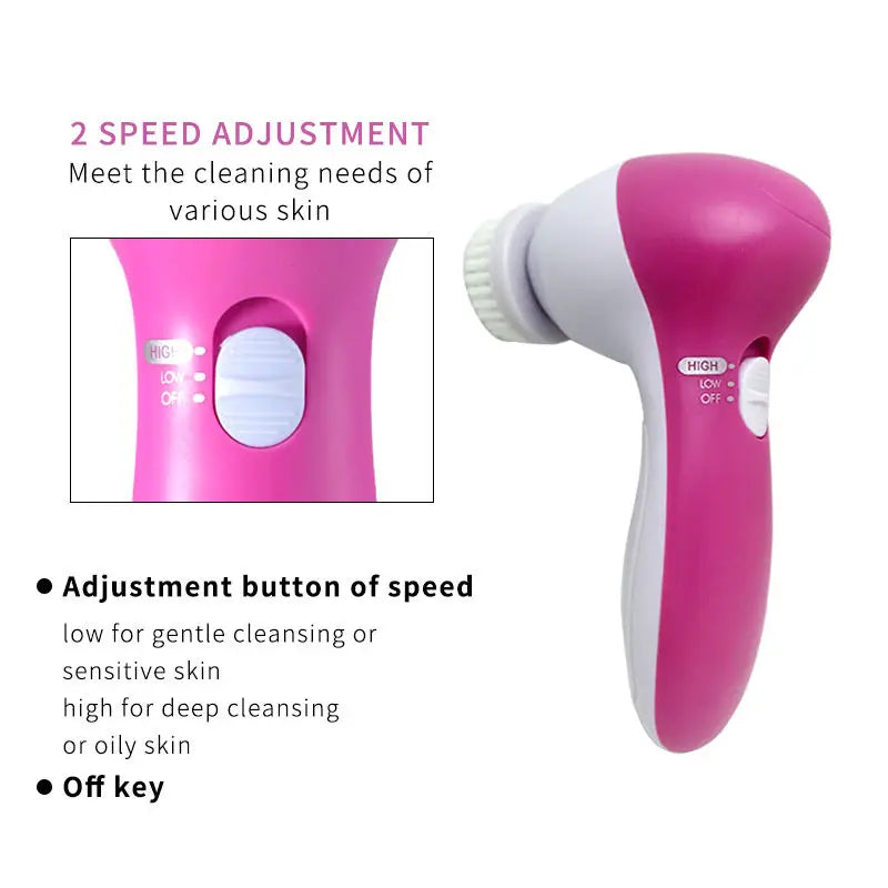 Brosse Nettoyante Visage 5-en-1-Peau de Porcelaine